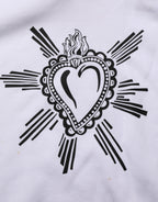 Dolce & Gabbana White Sacred Heart Hooded Sweatshirt Sweater