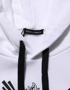 Dolce & Gabbana White Sacred Heart Hooded Sweatshirt Sweater