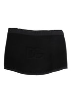 Dolce & Gabbana Black Lace Stole Knitted DG Logo Men One Size Scarf
