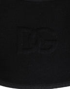 Dolce & Gabbana Black Lace Stole Knitted DG Logo Men One Size Scarf