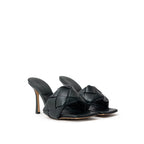 Bottega Veneta Green Leather Stiletto Heel Sandals