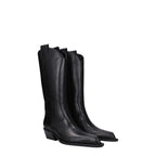 Off-White Black Leather High Heel Boots