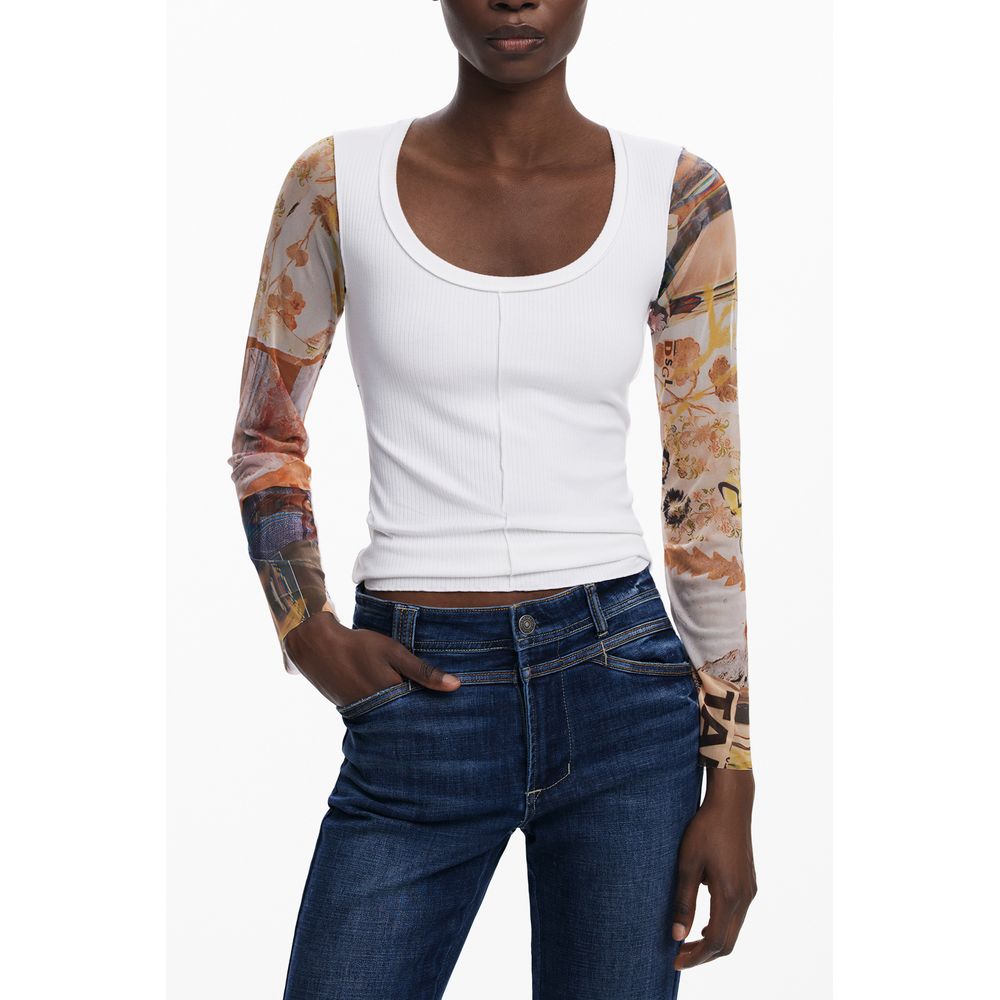 Desigual Bianco Viscosa Women Sweater
