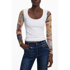 Desigual Bianco Viscosa Women Sweater