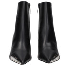 Off-White Black Leather Ankle Boots