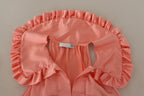 Dolce & Gabbana Pink Silk Stretch Sleeveless Collared Top Blouse
