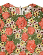 Dolce & Gabbana Multicolor Floral Embroidery Aline Mini Dress