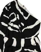 Dolce & Gabbana Black White One Shoulder High Slit Mini Dress