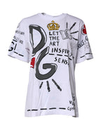 Dolce & Gabbana White Graphic Crew Neck Short Sleeves T-shirt