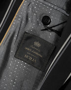 Dolce & Gabbana Black Stripes SICILIA 1 Button Suit Blazer