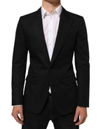 Dolce & Gabbana Black Wool 2 Buttons Suit Men Jacket Blazer