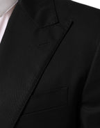 Dolce & Gabbana Black Wool 2 Buttons Suit Men Jacket Blazer
