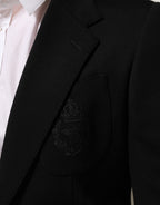 Dolce & Gabbana Black Viscose 2 Buttons Suit Jacket Blazer