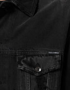 Dolce & Gabbana Black Cotton Stretch Denim Blouson Jacket