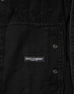 Dolce & Gabbana Black Cotton Stretch Denim Blouson Jacket