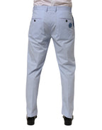 Dolce & Gabbana Light Blue Cotton Stretch Tapered Men Trouser Pants
