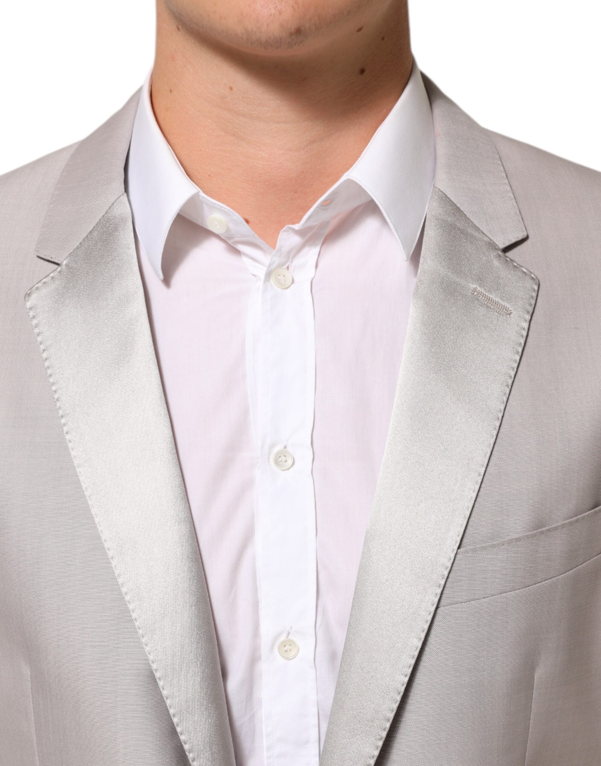Dolce & Gabbana Light Gray Wool 2 Piece MARTINI Formal Suit