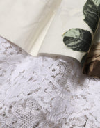 Dolce & Gabbana White Floral Lace Off Shoulder Mini Dress