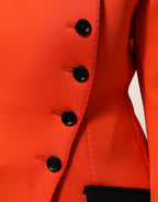 Dolce & Gabbana Red Buttoned Down Women Trench Coat Jacket