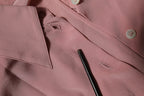 Dolce & Gabbana Pink Silk Collared Long Sleeves Blouse Top