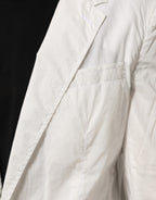 Dolce & Gabbana White Cotton 1 Button Men Suit Blazer