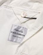 Dolce & Gabbana White Cotton 1 Button Men Suit Blazer