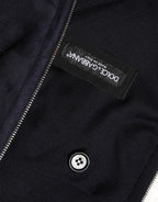 Dolce & Gabbana Black Leather Full Zip Hooded Blouson Jacket