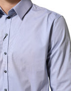 Dolce & Gabbana Blue SICILIA Cotton Men Dress Formal Shirt