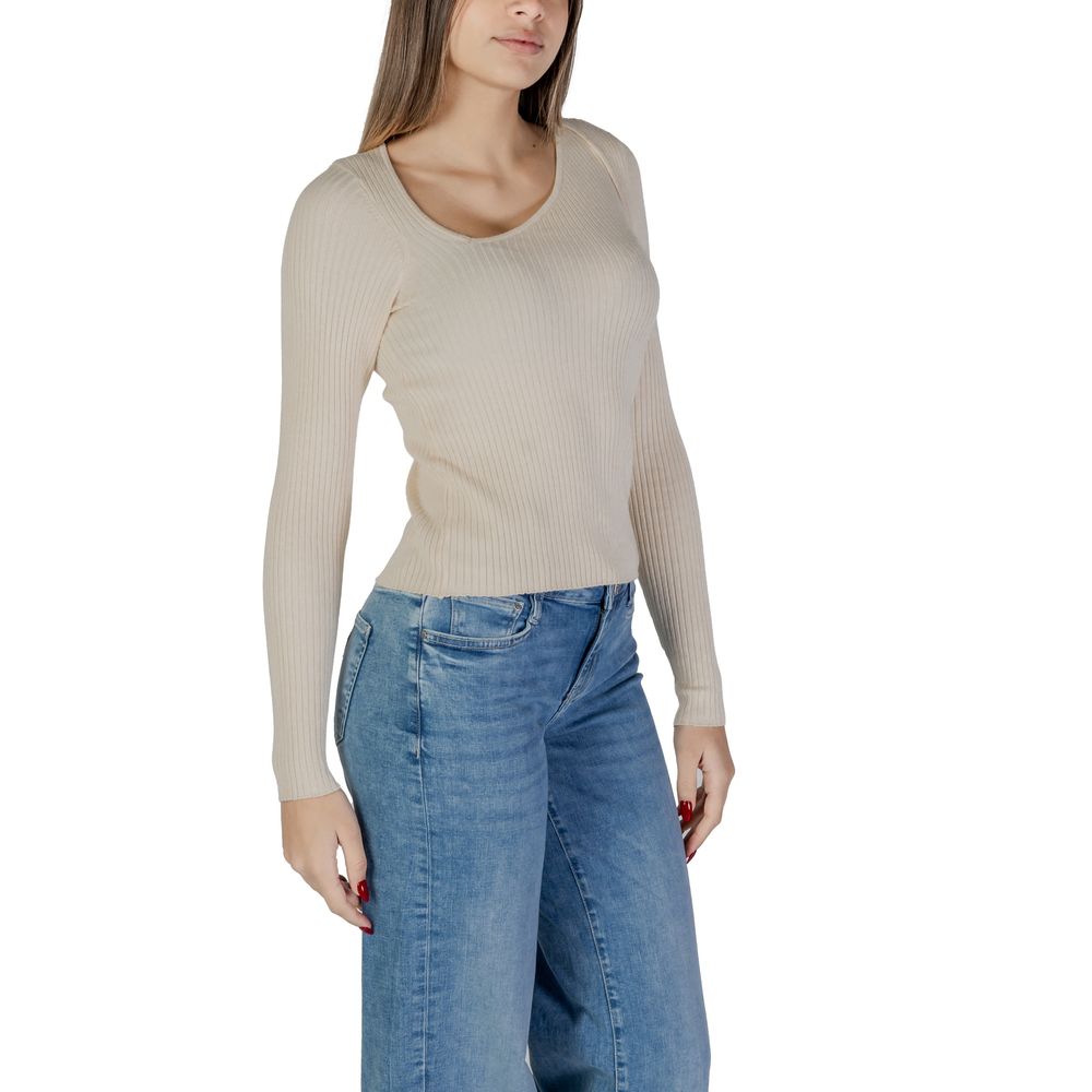 Vila Clothes Beige Viscose Sweatshirt
