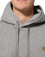 Dolce & Gabbana Gray Logo Cotton Hooded Sweatshirt Sweater