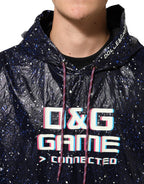 Dolce & Gabbana Blue D&G Game Hooded Men Sweatshirt Sweater