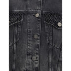 PINKO Gray Cotton Denim Jacket