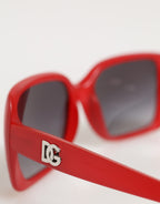 Dolce & Gabbana DG6093 Red Rectangular Grey Graduated Lenses Sunglasses