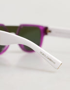Dolce & Gabbana DG4356F White Acetate Aviator Shades Eyewear Sunglasses
