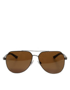 Dolce & Gabbana Black Steel Frame Basalto Collection Shades Sunglasses