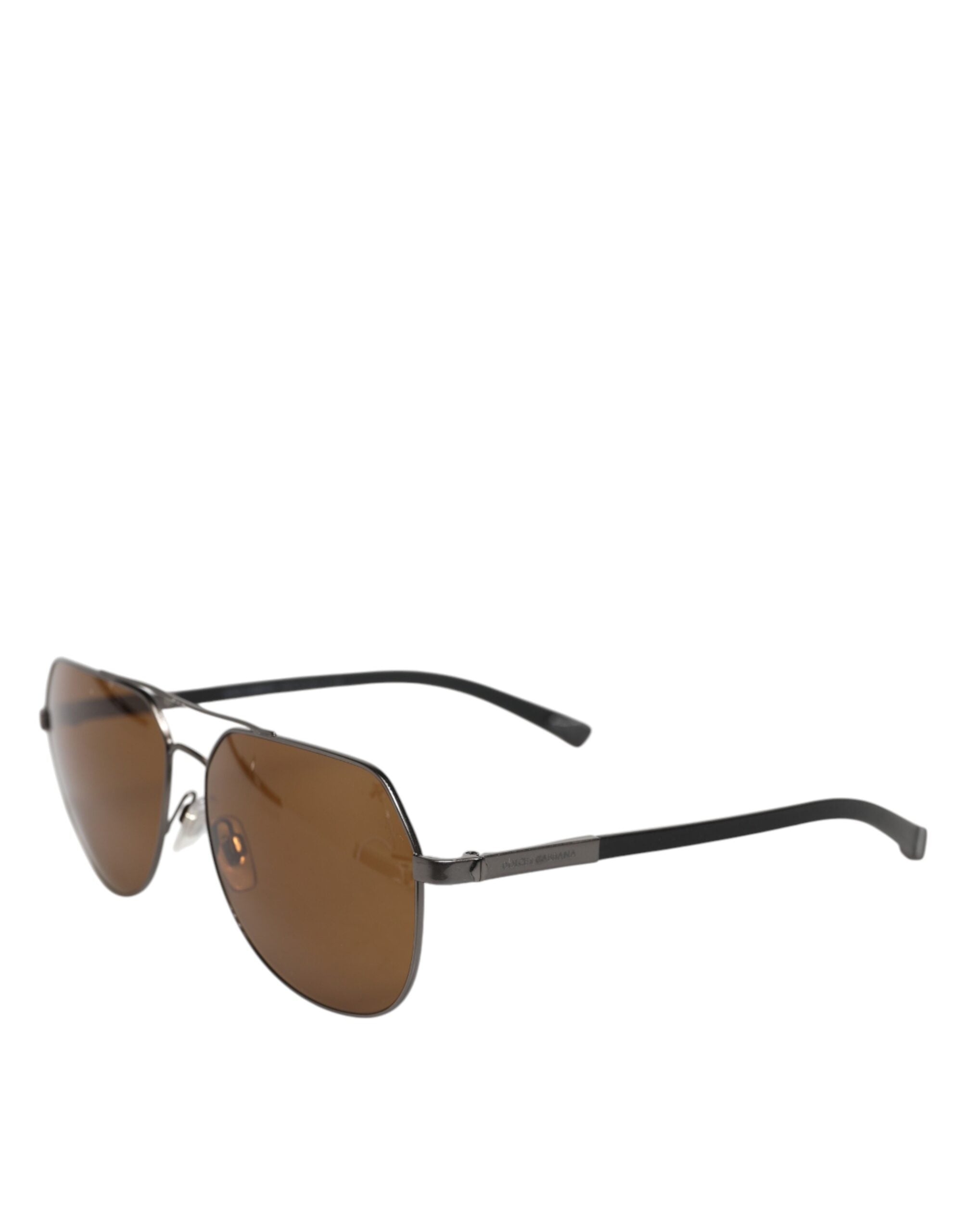 Dolce & Gabbana Black Steel Frame Basalto Collection Shades Sunglasses