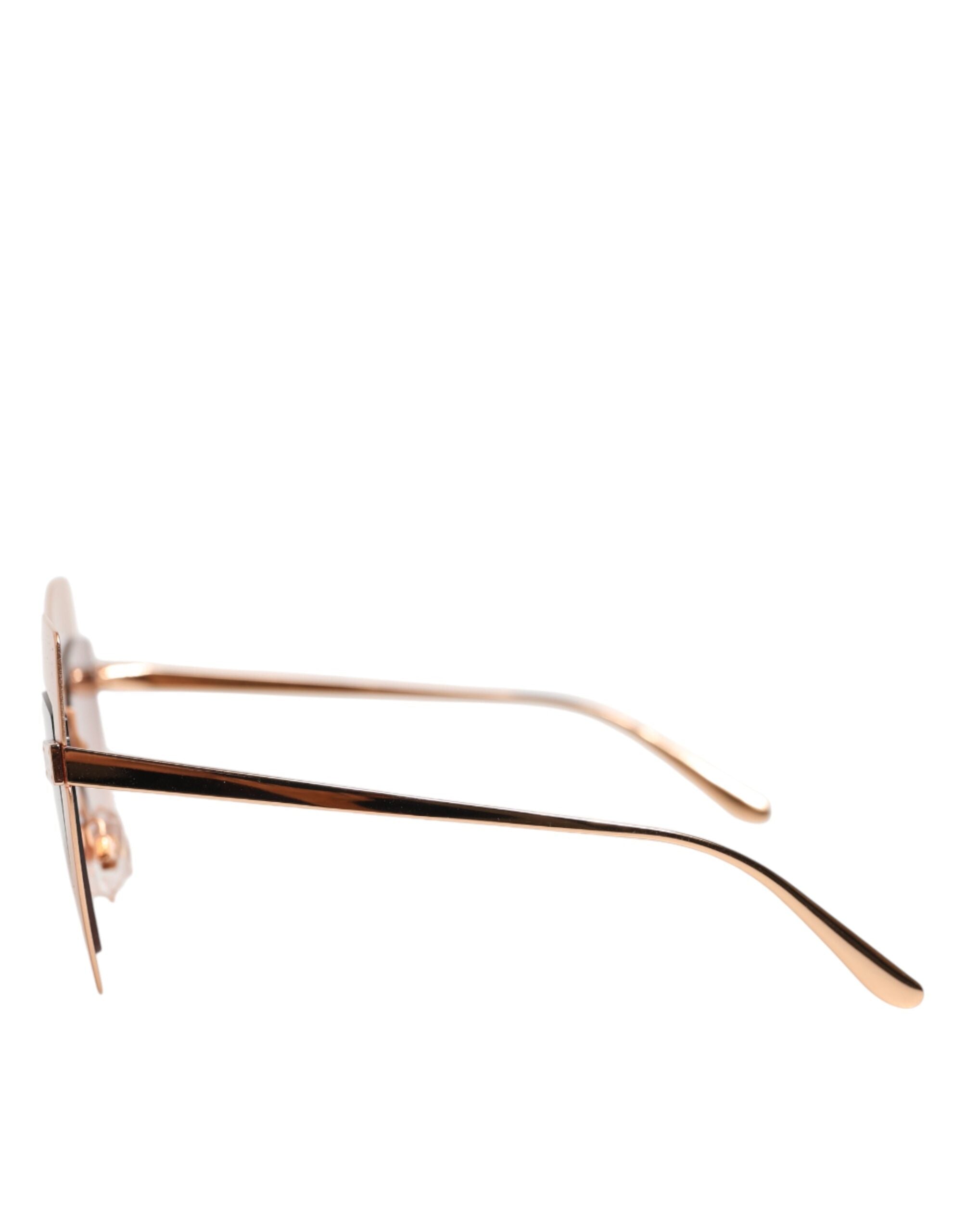 Dolce & Gabbana DG2224 Sand Rose Gold Cat Eye Irregular Frame Sunglasses