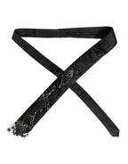 Dolce & Gabbana Black Safety Pins Silk Adjustable Necktie Accessory Tie