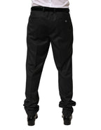 Dolce & Gabbana Black Wool Formal Dress Men Trouser Pants