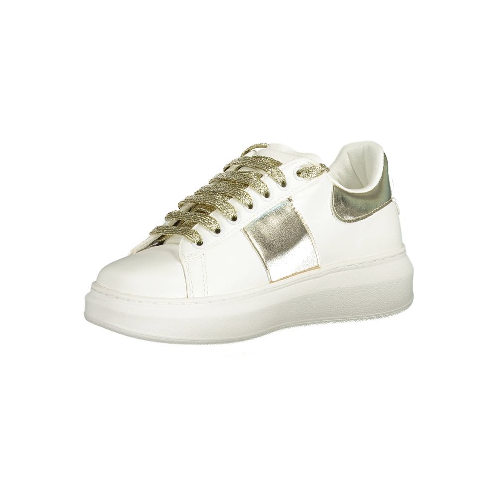 Gaelle Paris Bianco Polyurethane Women Sneaker