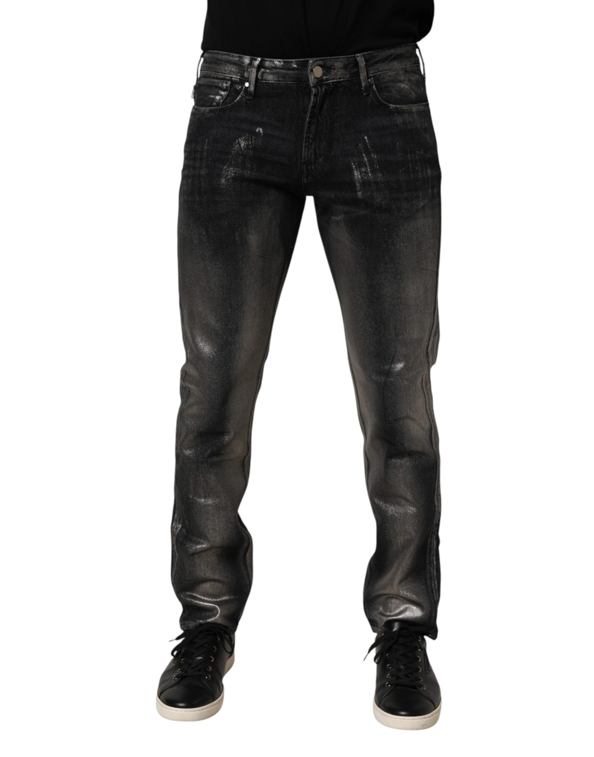 Emporio Armani Black Washed Slim Fit Men Denim Trouser Jeans