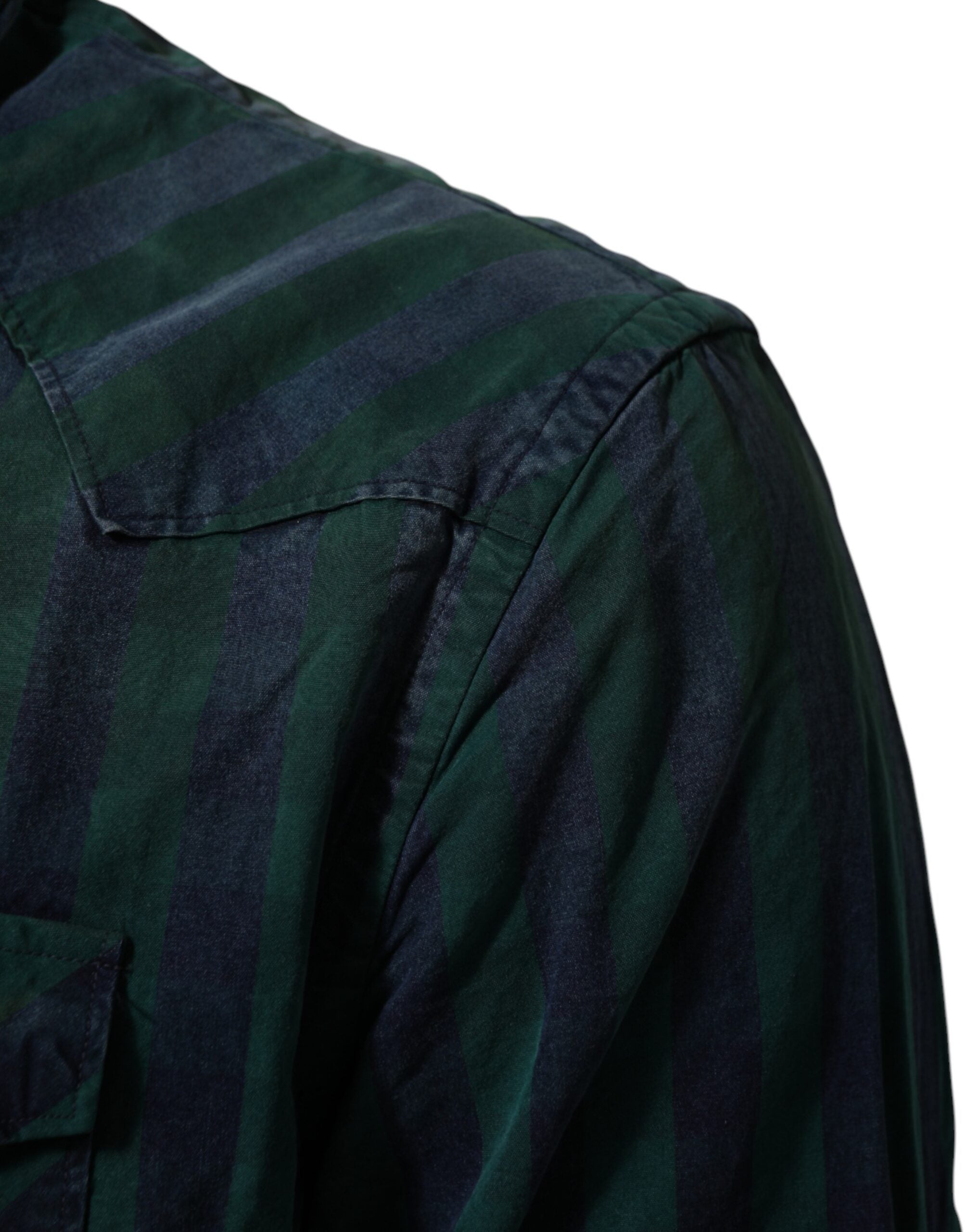 AGLINI Green Checkered Cotton Button Down Long Sleeves Shirt