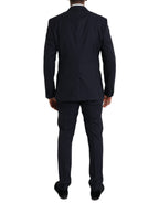Dolce & Gabbana Blue Wool MARTINI 1 Button Men 3 Piece Suit