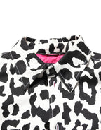 Dolce & Gabbana Black White Leopard Denim Blouson Sweater