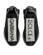 Dolce & Gabbana Black Silver Slip On Sorrento Sneakers Shoes