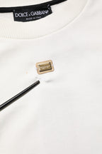 Dolce & Gabbana White DG Logo Crew Neck Sweatshirt Sweater