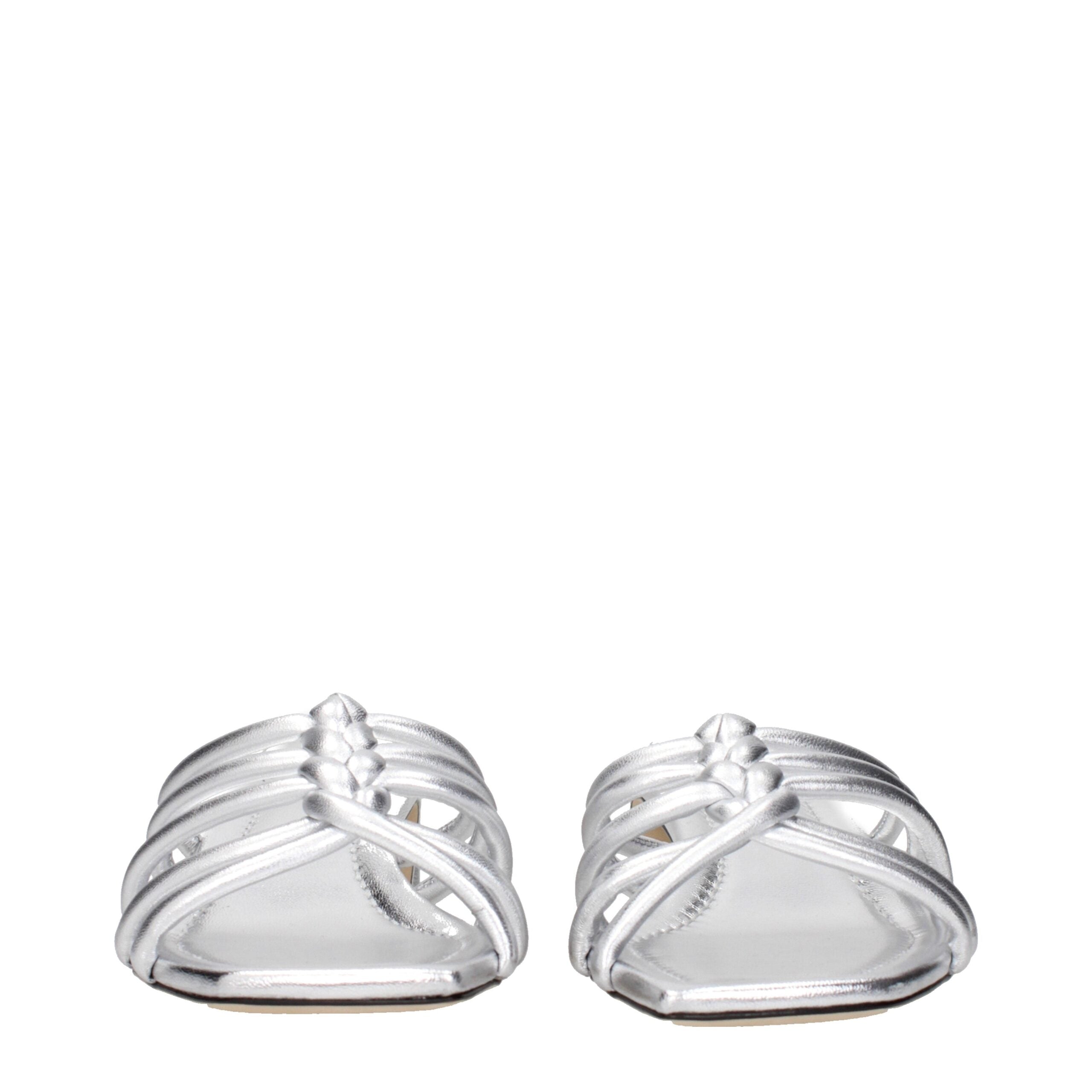 Jimmy Choo Gray Leather Flat Sandals