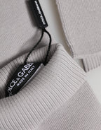 Dolce & Gabbana Gray Virgin Wool Knitted Fingerless Men Gloves