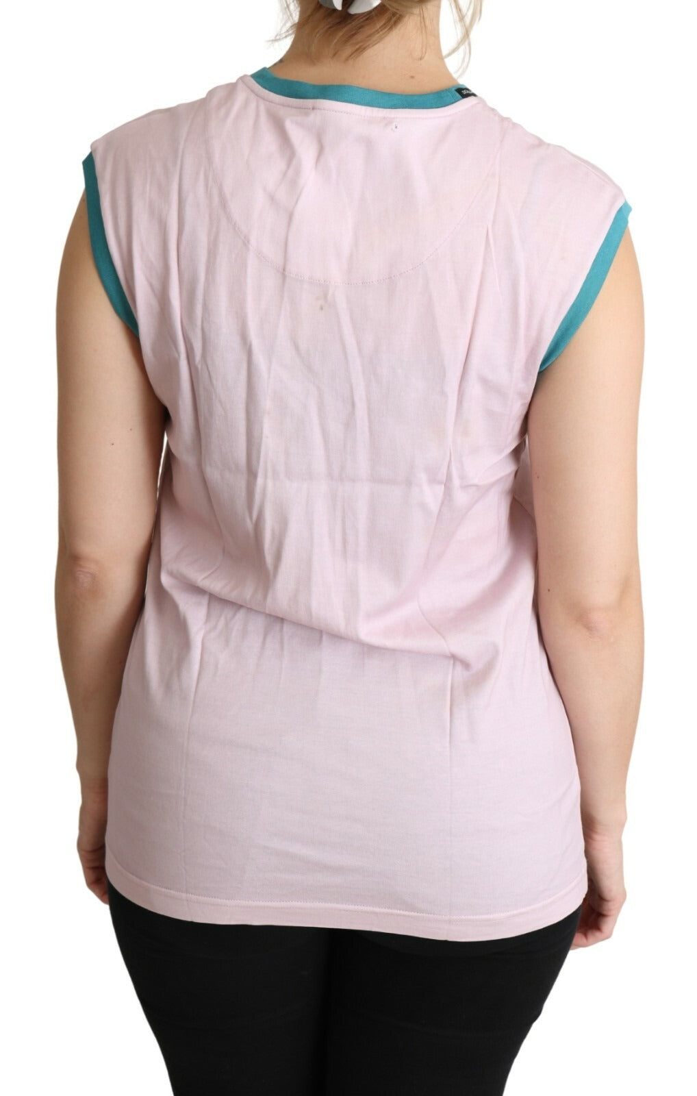 Dolce & Gabbana Multicolor DG Love Cotton Round Neck Tank Tops