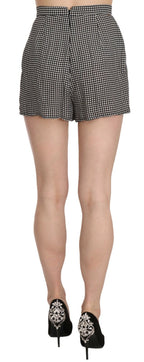 Elisabetta Franchi Black and White Checkere Stretch Skirt